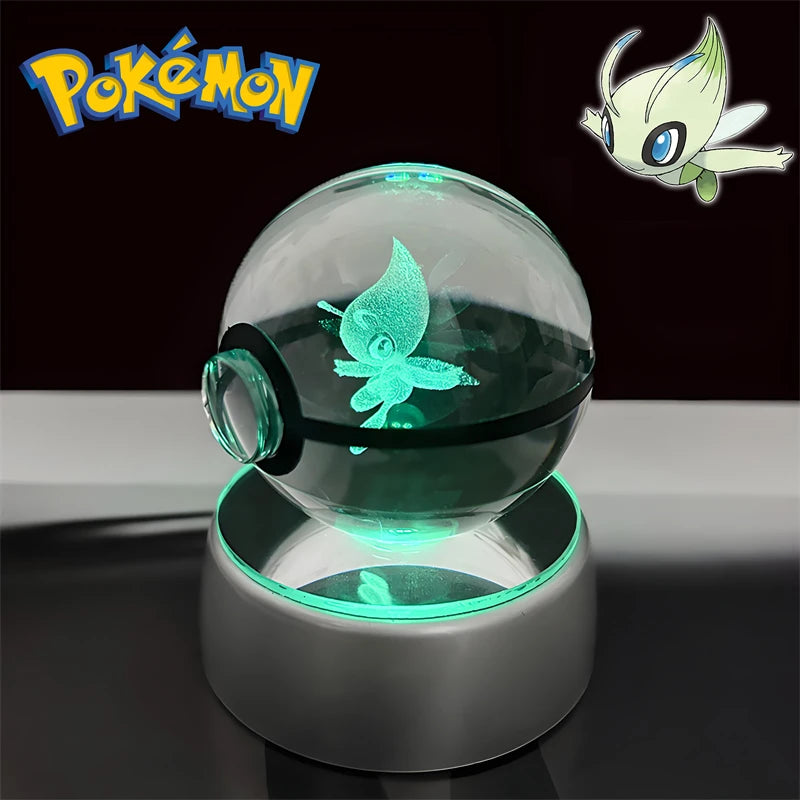 Pokemon 3D Crystal Poke Ball Night Light LED Lamp Toy Figure Set - Multiple Colors