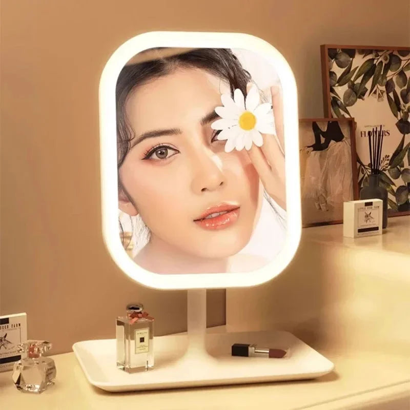Rechargeable Dimmable LED Vanity Mirror with Touch Control - Portable Cosmetic Light for Home & Travel
