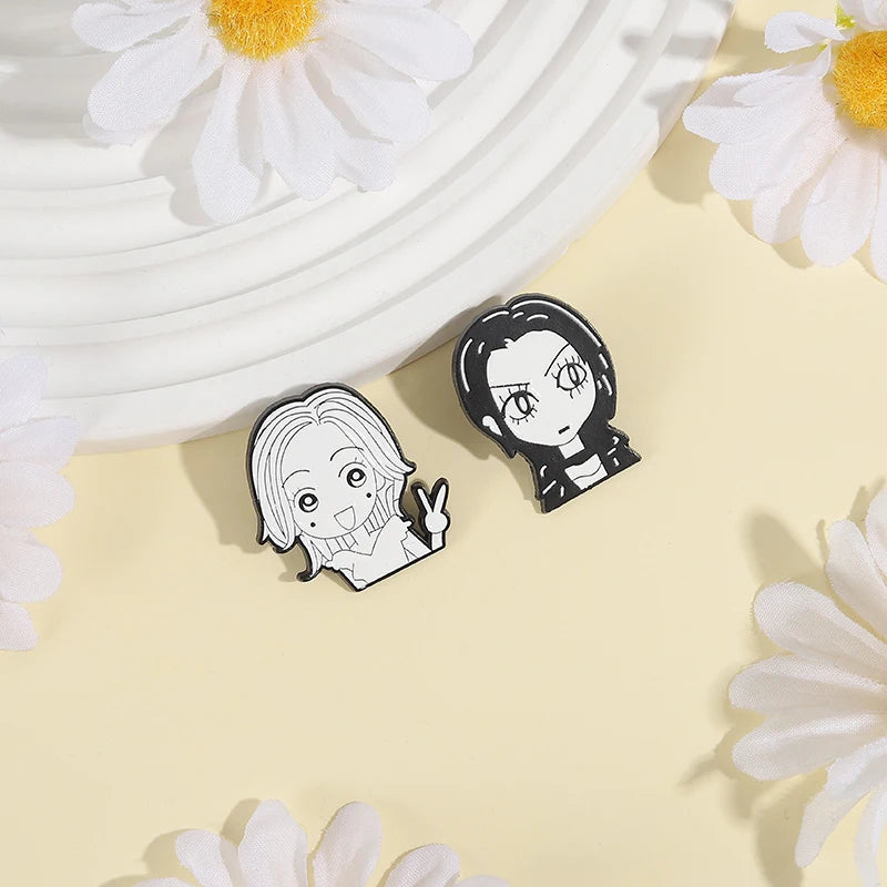 Anime Girls Enamel Pins for Bags & Clothing - Funny Manga Character Brooches with All Variants