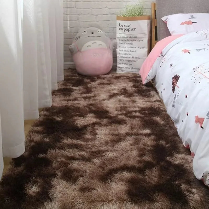 Modern Wind Silk Wool Rug - Fluffy, Durable, Machine Washable Bedroom and Living Room Floor Mat