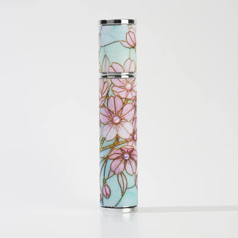 Portable Spray Bottle 10ML Refillable Glass Perfume Bottle with Floral Pattern