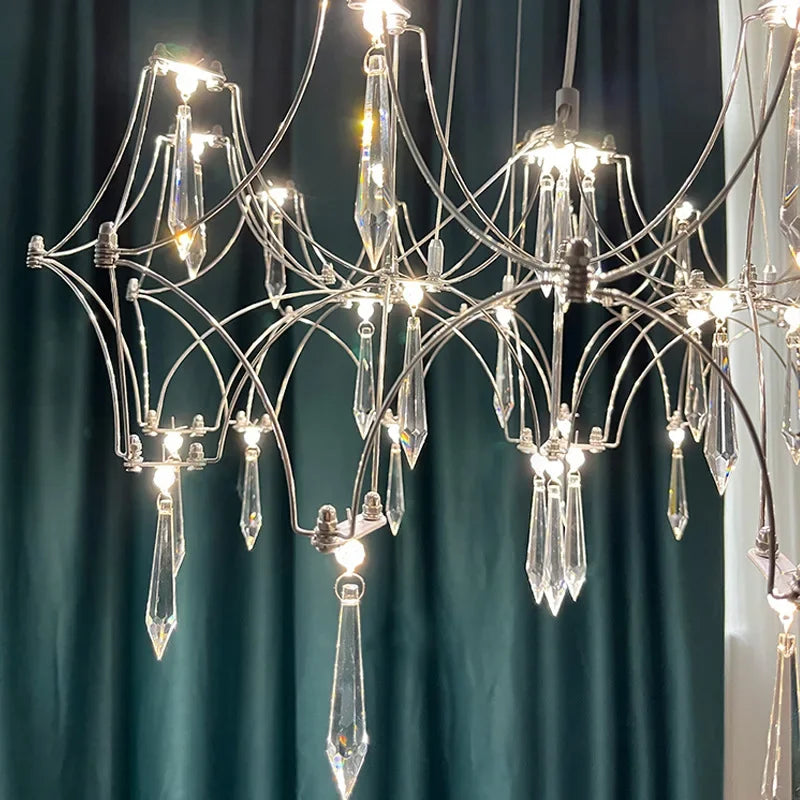 Modern Crystal LED Chandelier for Living Room Dining Bedroom Gold Finish