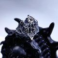 Retro Gothic Cathedral Open Ring for Men Silver-Plated Brass Dark Indie Jewelry