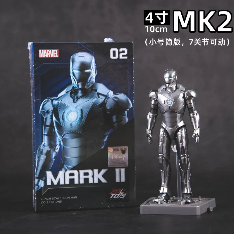 4-Inch Action Figure Set - Iron Man MK1-MK7 Collectible Toys for Kids