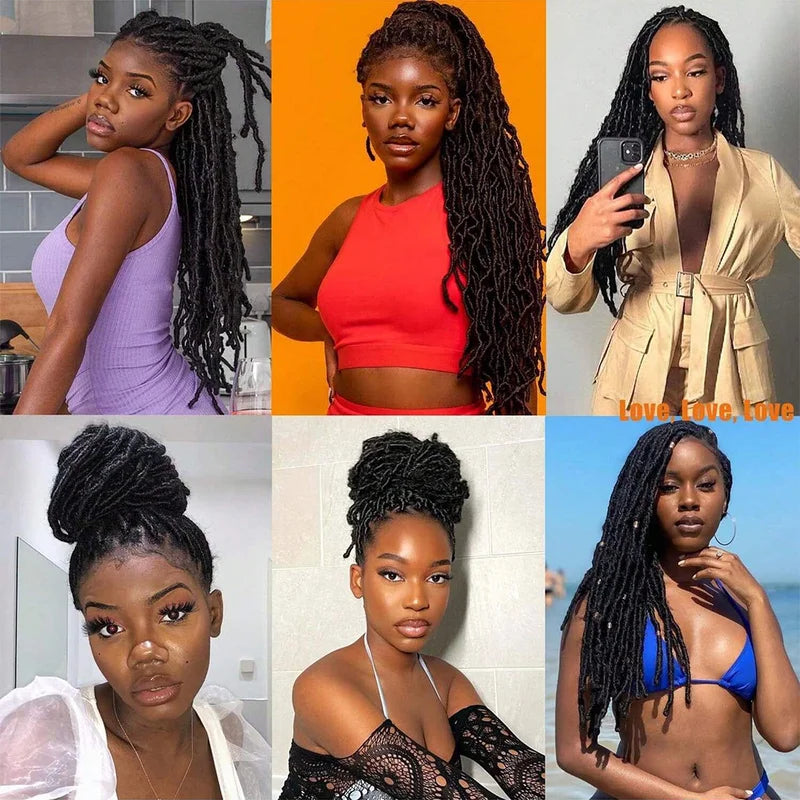 Faux Locs Crochet Hair 30 Inch Soft Locs for Women - Distressed & Butterfly Styles