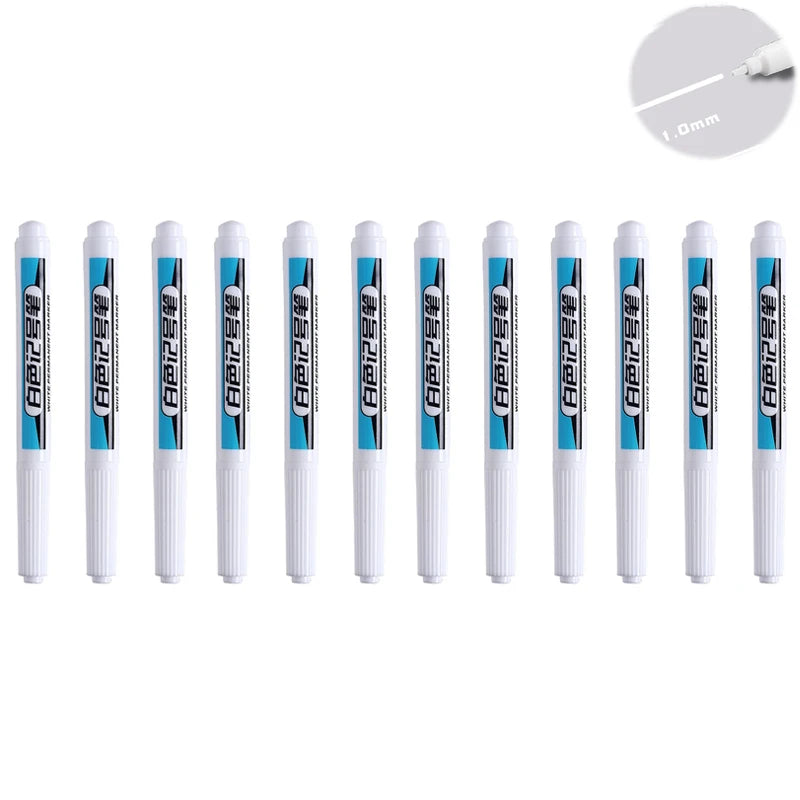 Waterproof Paint Markers - Industrial White Pens with Instant Flow, 0.7/1/2.5mm