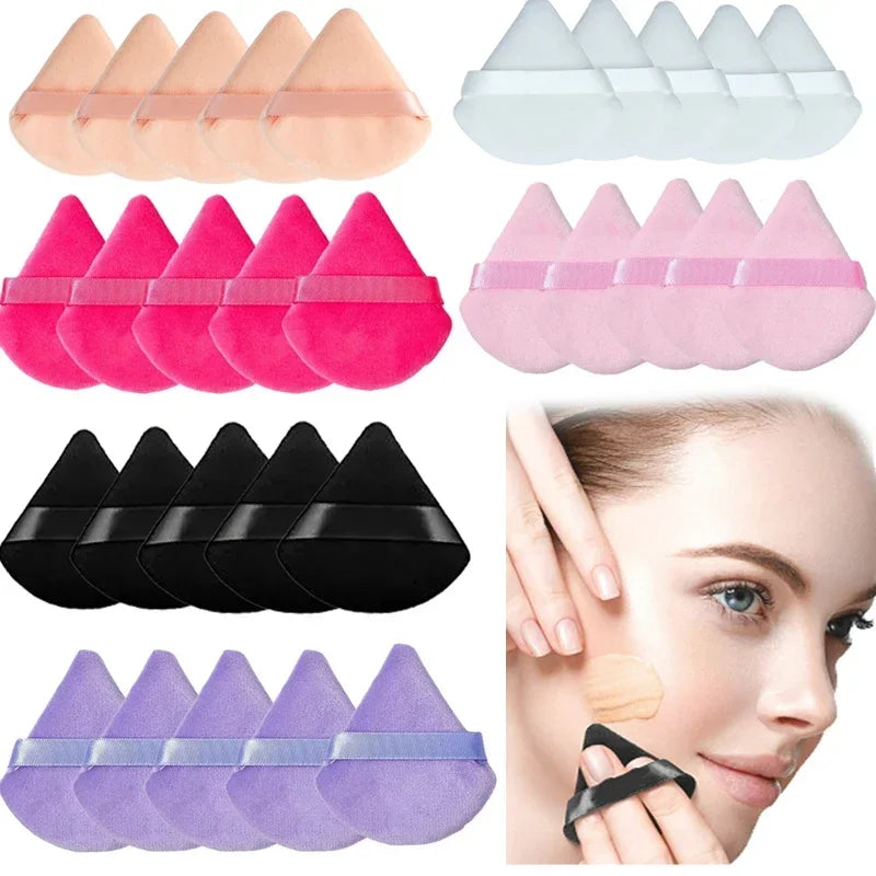 Makeup Sponges Triangle Velvet Powder Puff Set for Face Eyes Contouring - Reusable Cosmetic Applicators