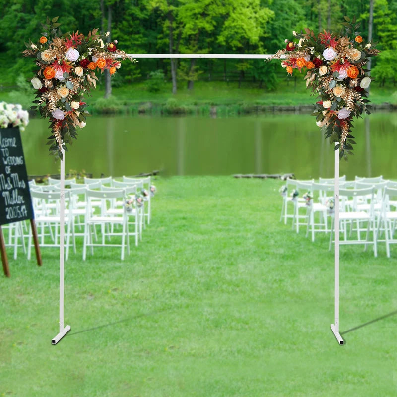 White Metal Wedding Arch Stand 2x2m Adjustable Garden Backdrop Frame