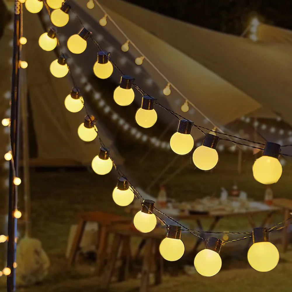 Outdoor Solar String Lights for Garden Yard Holiday Decoration Waterproof LED Bulbs