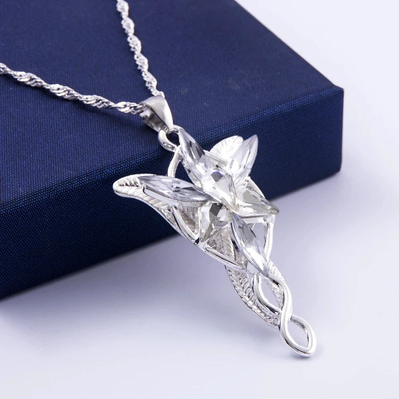 Elf Princess Arwen Necklace Crystal Pendant for Women - Twilight Star Jewelry