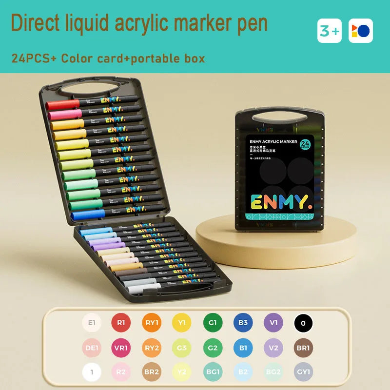 Acrylic Paint Markers Pen Set - Quick-Dry Liquid Graffiti Art Supplies