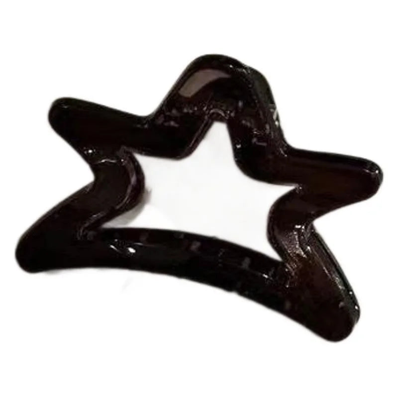 Medium Star Crab Hair Claw Clips Women Girls Hair Accessories Small Transparent Plastic Barrettes