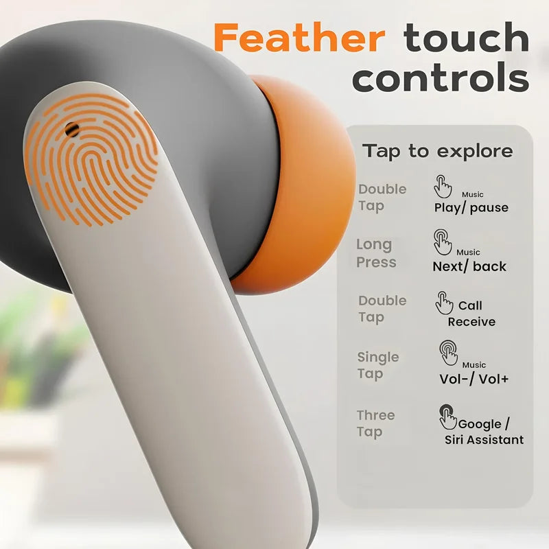 Wireless Bluetooth Earphones with Noise Cancelling & Low Latency - In-Ear Stereo