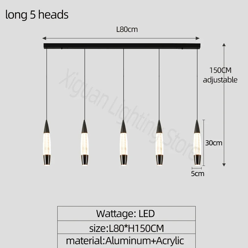 Modern Staircase Chandelier LED Long Wire Pendant Light Black Gold for Living & Dining