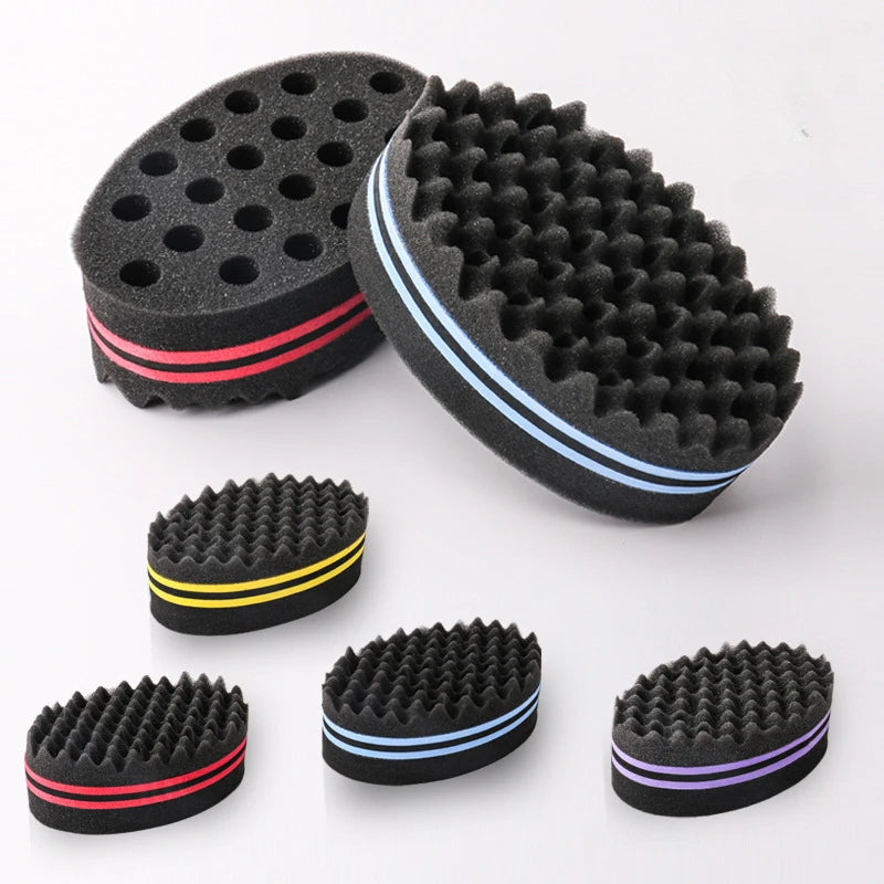 Oval Double Sides Twist Hair Sponge Brush for Afro & Braid Styling