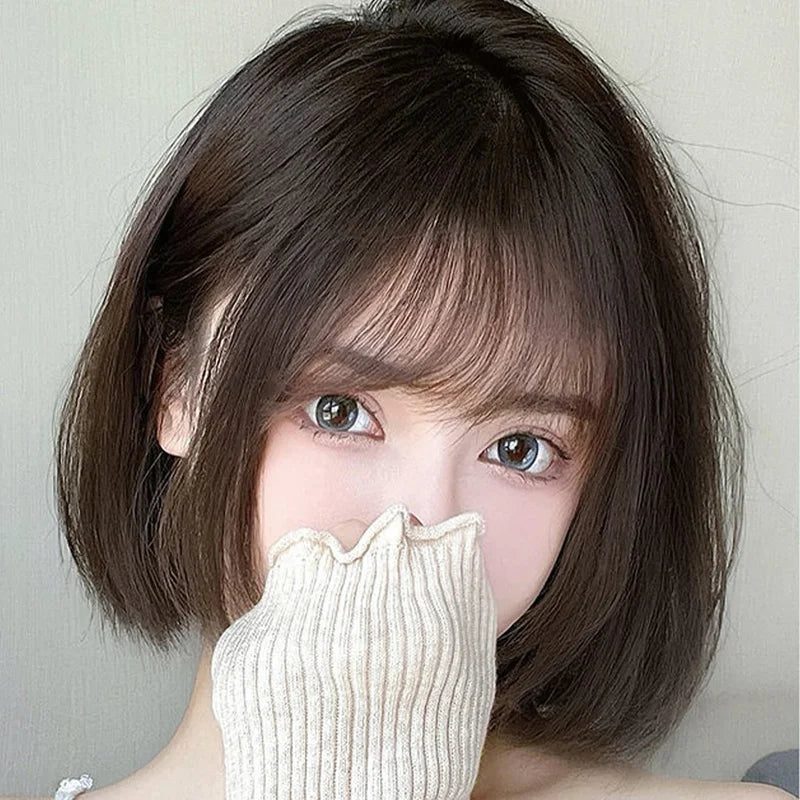 Clip-In Fake Bangs Hair Extension Synthetic Fringe for Face Face-Shaping Women
