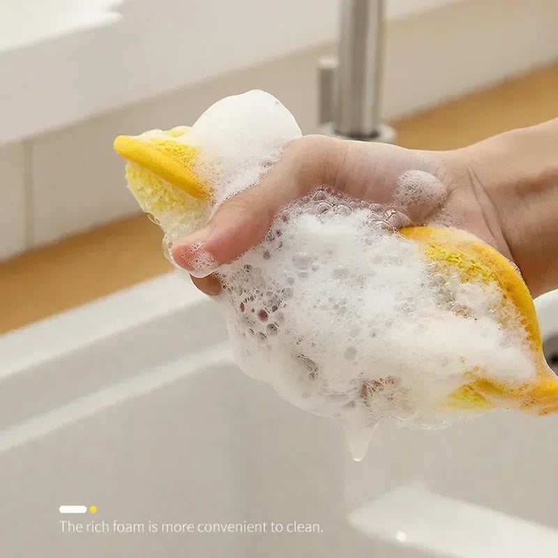 Non-Scratch Microfiber Dish Sponges Set - Kitchen Cleaning Scrub Pads