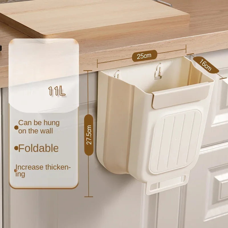Foldable Wall-Mounted Trash Can for Kitchen and RV - Hanging Garbage Storage
