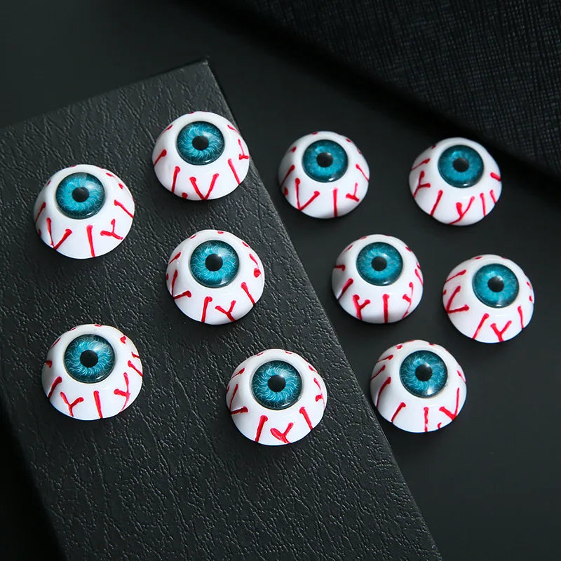 Bloodshot Eyeball Resin Miniature Decor 2pcs Halloween Horror DIY Craft Supplies