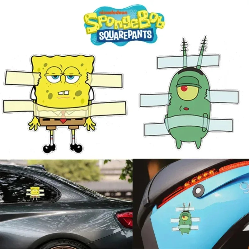 Waterproof Car & Vehicle Stickers Decals Set - SpongeBob Theme, Multiple Colors