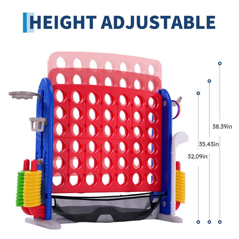 4-in-1 Giant Outdoor Yard Game Set with Basketball, Ring Toss & More - Adjustable Height