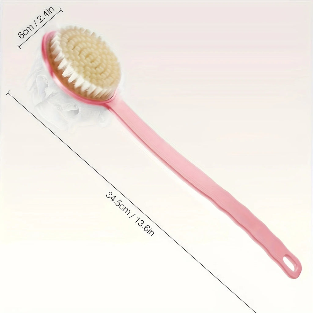 Exfoliating Bath Back Brush with Handle - Body Scrubber & Skin Massager