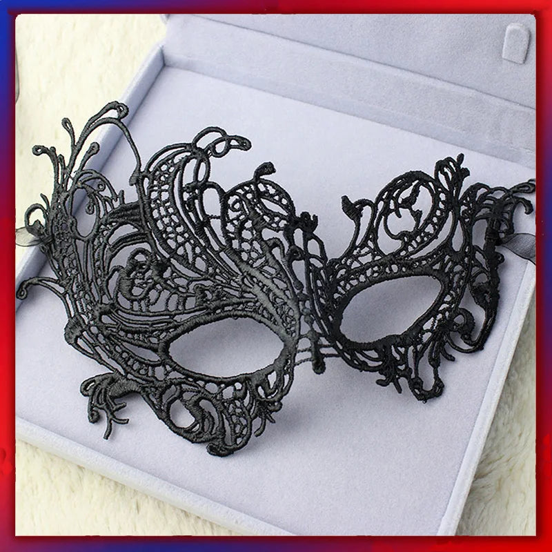 Black Lace Eye Mask for Party Carnival Wedding Halloween Masquerade - Women Accessories