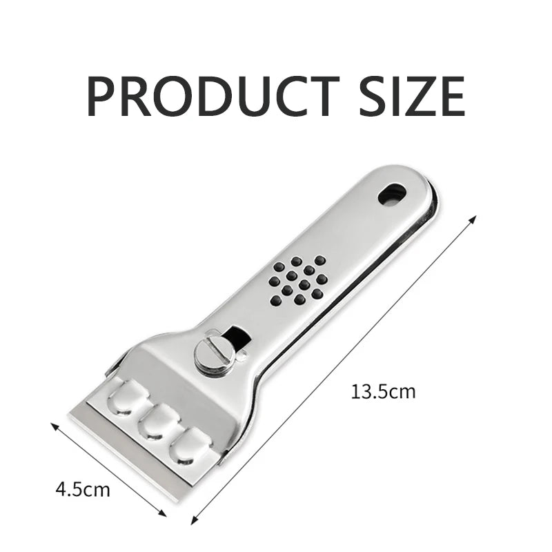 Stainless Steel Paint Scraper Tool with Replaceable Blades for Kitchen Glass Tile