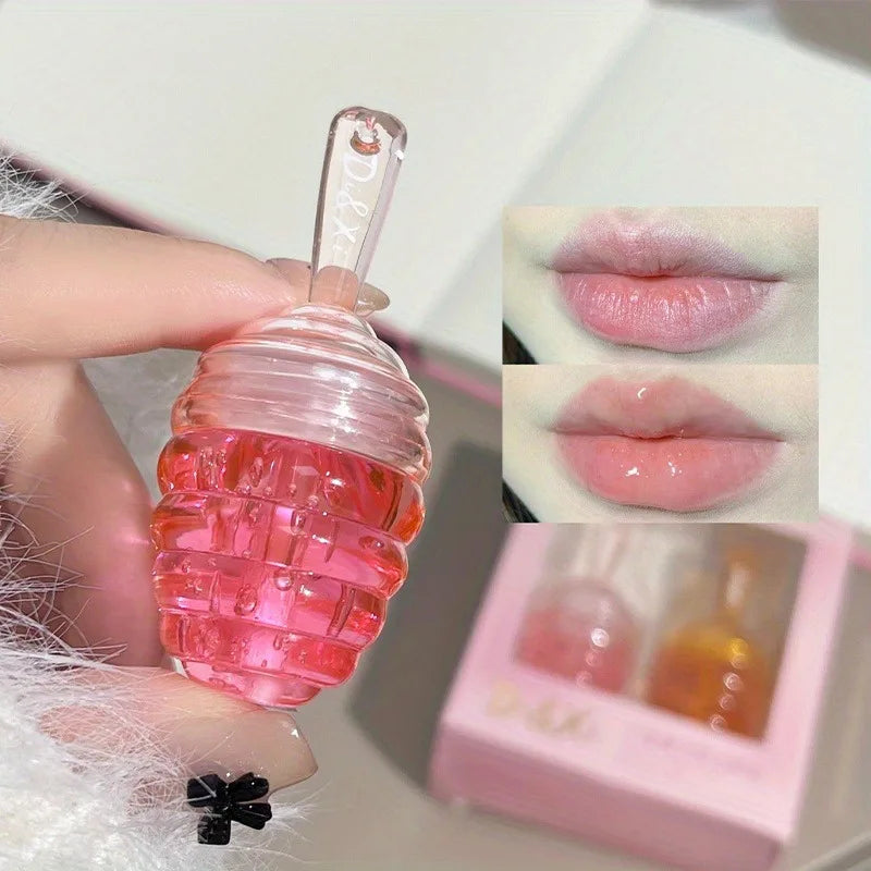Moisturizing Lip Oil with Water Lip Balm for Fading Lip Patterns - Small Honeypot