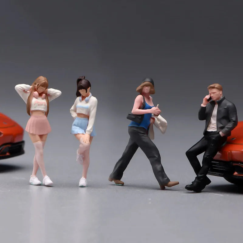 Miniature Male Female Street Scene Model Figures for Vehicle Decoration and Collectibles