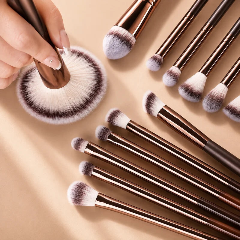 Professional Double-Ended Makeup Brush Set with Foundation, Blush, Eyeshadow & Contour Brushes
