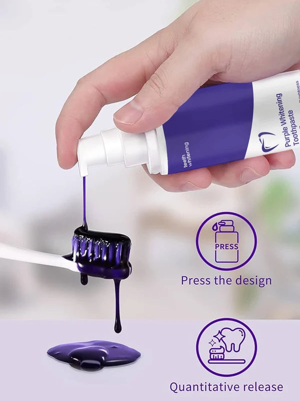 Purple Whitening Toothpaste for Brightening and Fresh Breath - Daily Oral Care