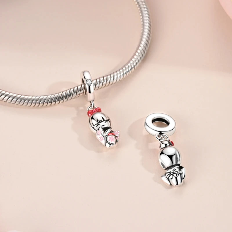 Sterling Silver Charms for Bracelets & Necklaces - Family Mother Girl Beads