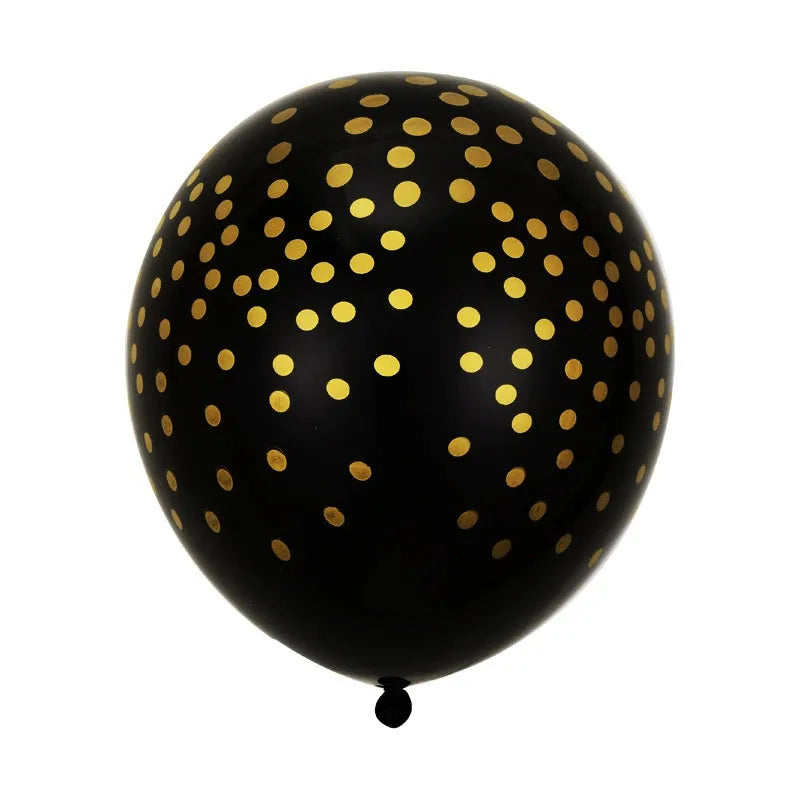 12PCS Black and Gold Latex Balloons for Party Decorations Birthday Wedding Anniversary