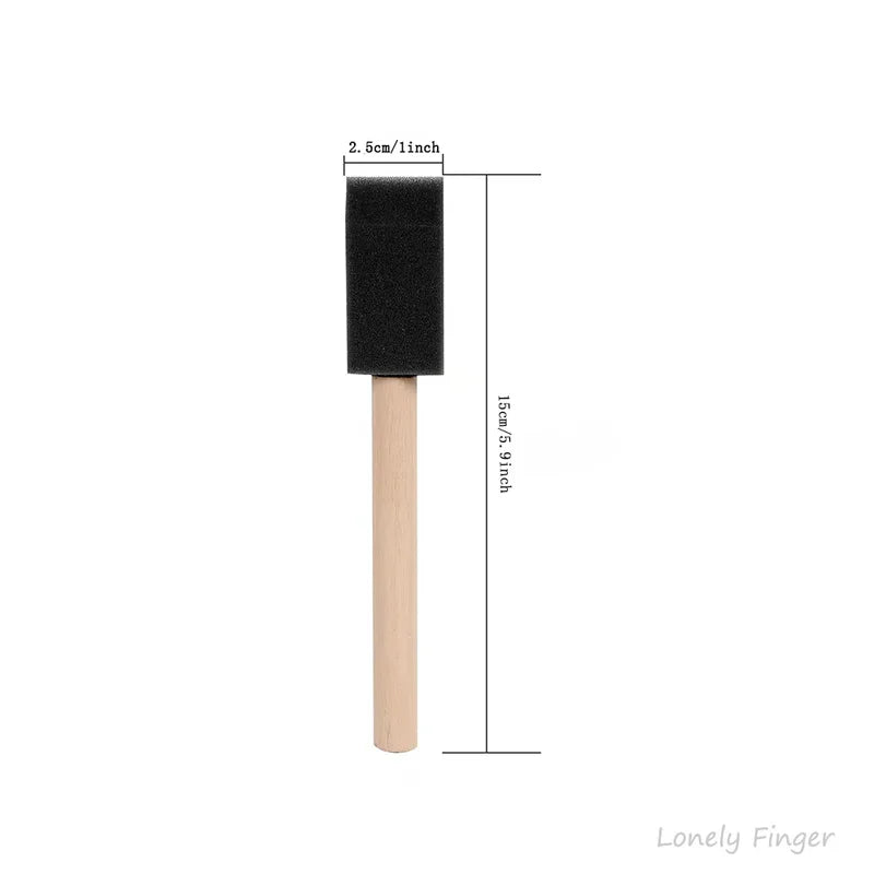 Set of 10/20 Foam Paint Brushes for Varnishes & Staining - Reusable Sponge Brushes with Wood Handles