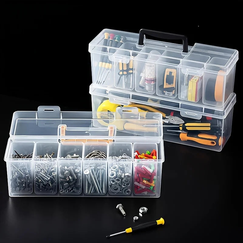 7-Piece Multi-Compartment Tool Storage Box Set for Screws Wrenches Hardware