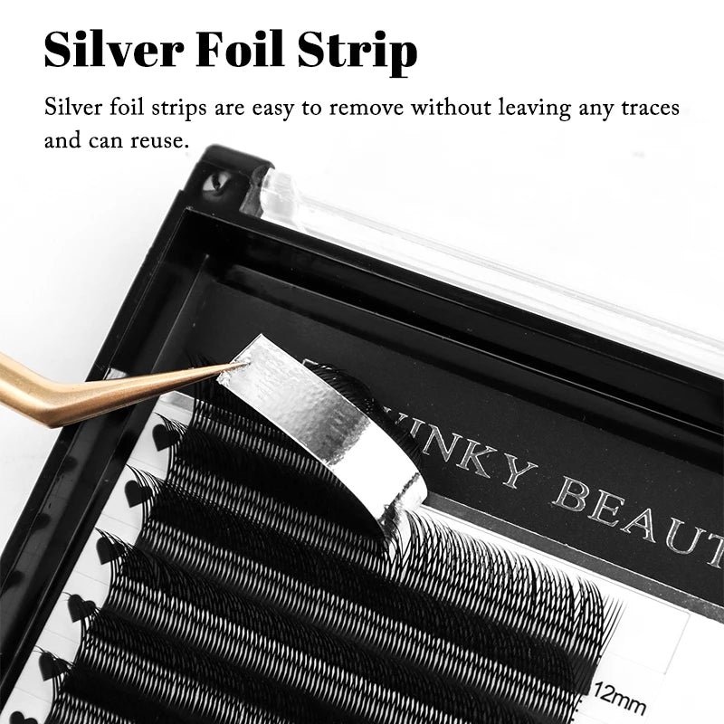False Eyelashes Salon-Quality Fluffy Faux Mink Pre-Made Extensions with Soft Ultra-Soft Y Fox Style
