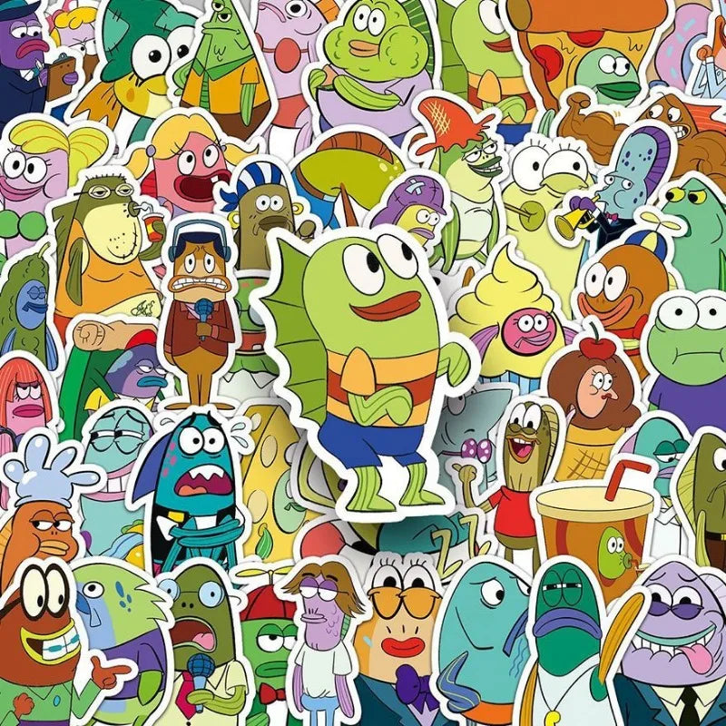 50PCS Mermaid Bikini Bottom Stickers Cartoon Anime Phone & Notebook Decals
