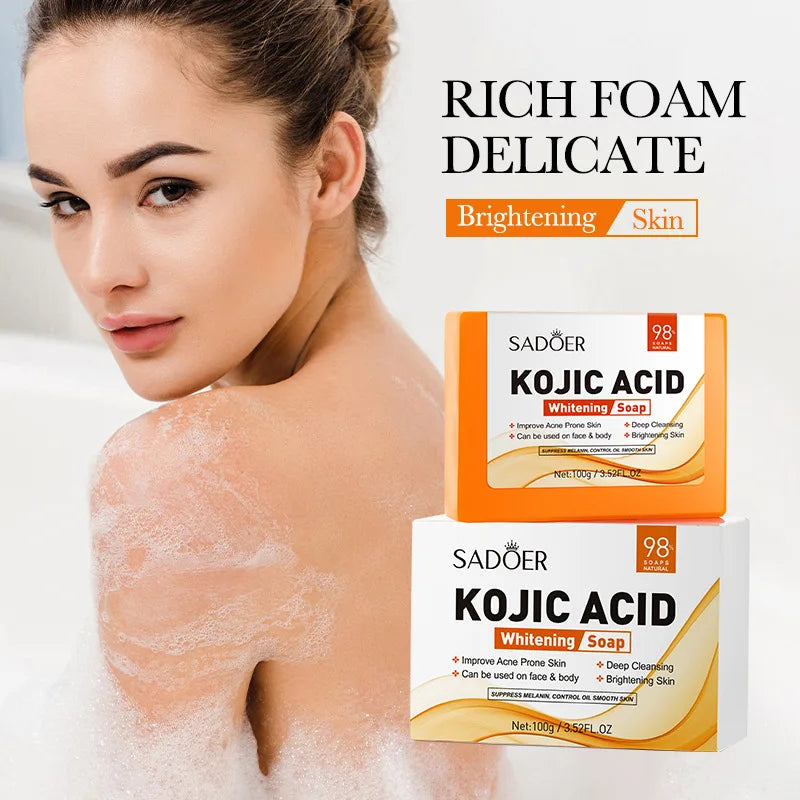 Kojic Acid Facial Soap - Hydrating Face Wash for Brightening & Oil Control