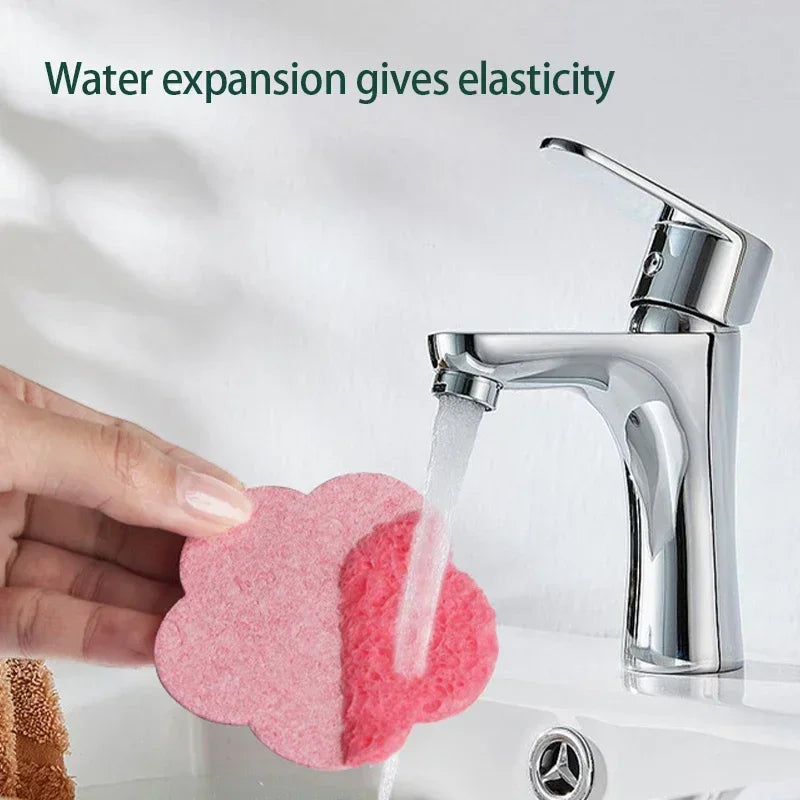 10PCS Natural Cellulose Face Cleaning Sponges for Exfoliating and Makeup Removal