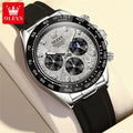 Quartz Watch with Silicone Strap Chronograph Luminous Waterproof 2875