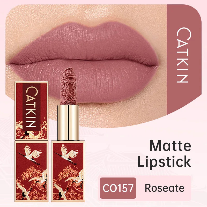 Festive Lipstick with Golden Gloss - Moisturizing Long-Lasting Lip Color