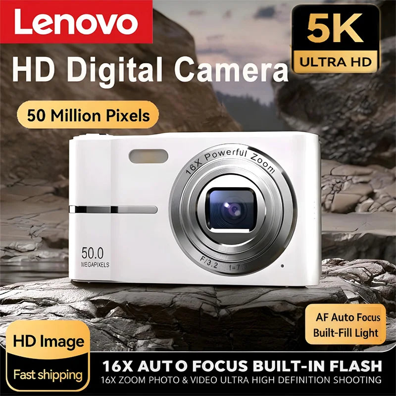 Digital Camera 50MP 5K Video 16X Zoom Anti-Shake Pocket Camera for Kids & Students