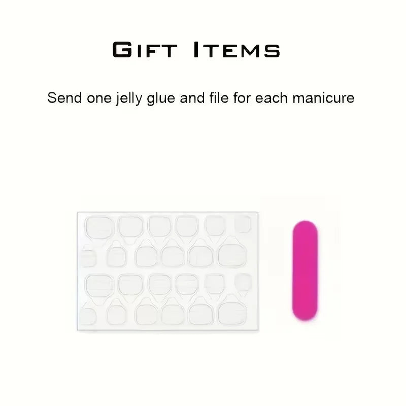 10pcs Short Oval Nails Coffee Pink White Press-On Nails with Gold Foil Flowers