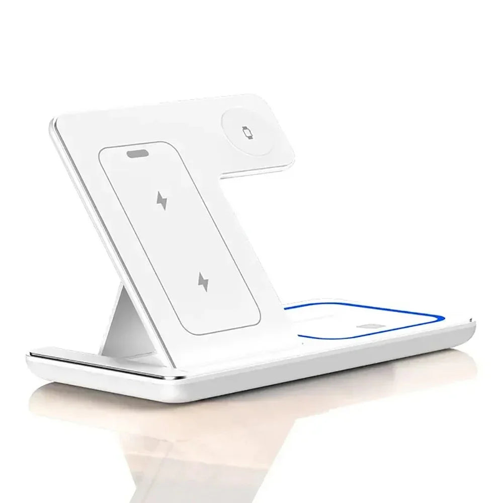 3-in-1 Wireless Charging Station 30W Fast Stand for iPhone, Apple Watch & AirPods