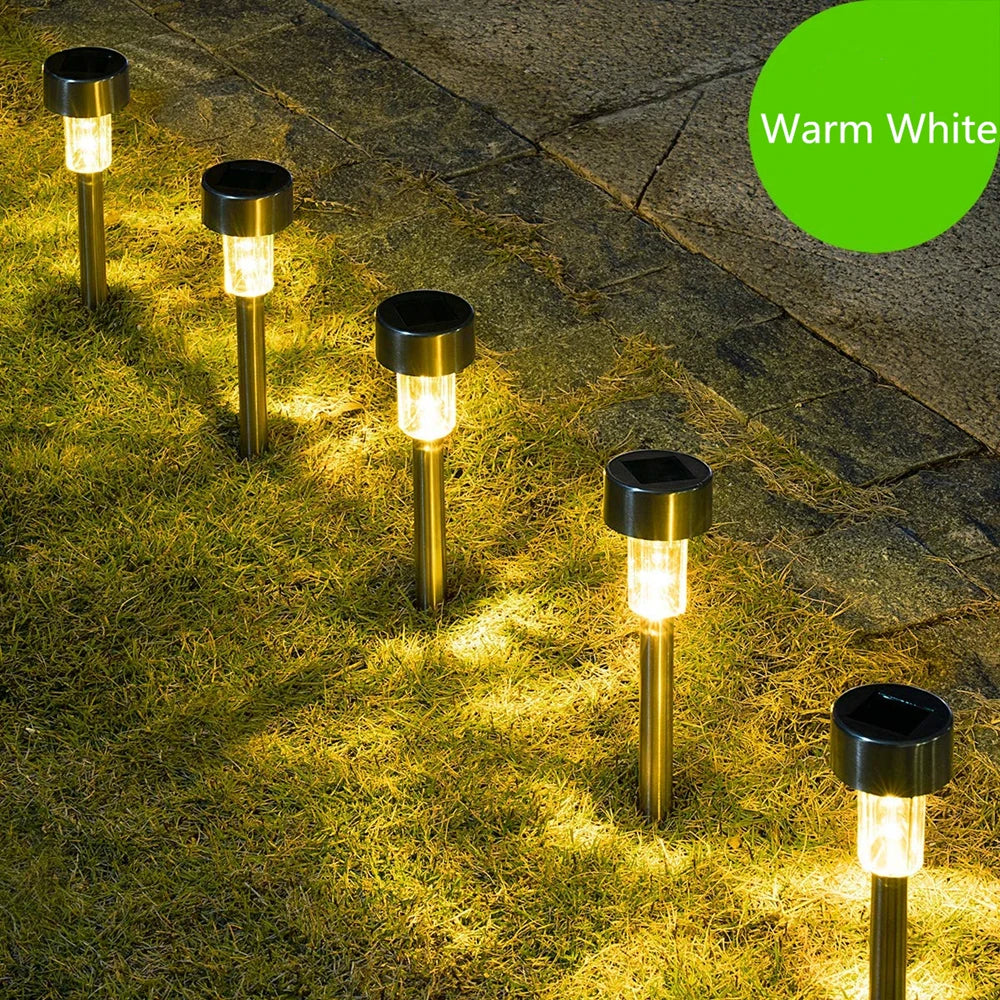 10 Pack Solar Garden Path Lights Waterproof Outdoor Landscape LED Yard Lighting