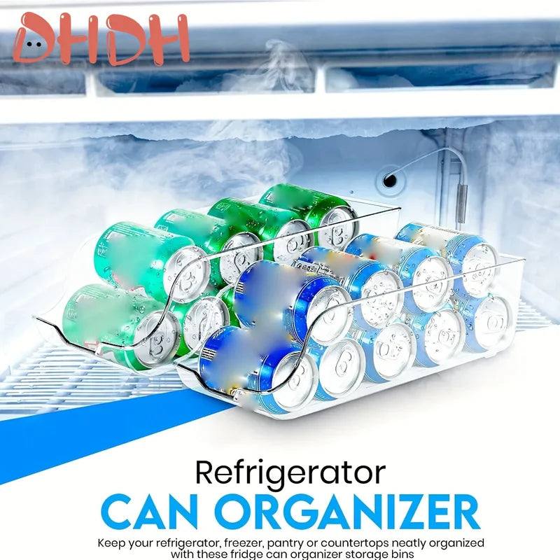 Refrigerator Storage Box Organizer for Kitchen Food Cans and Bottles