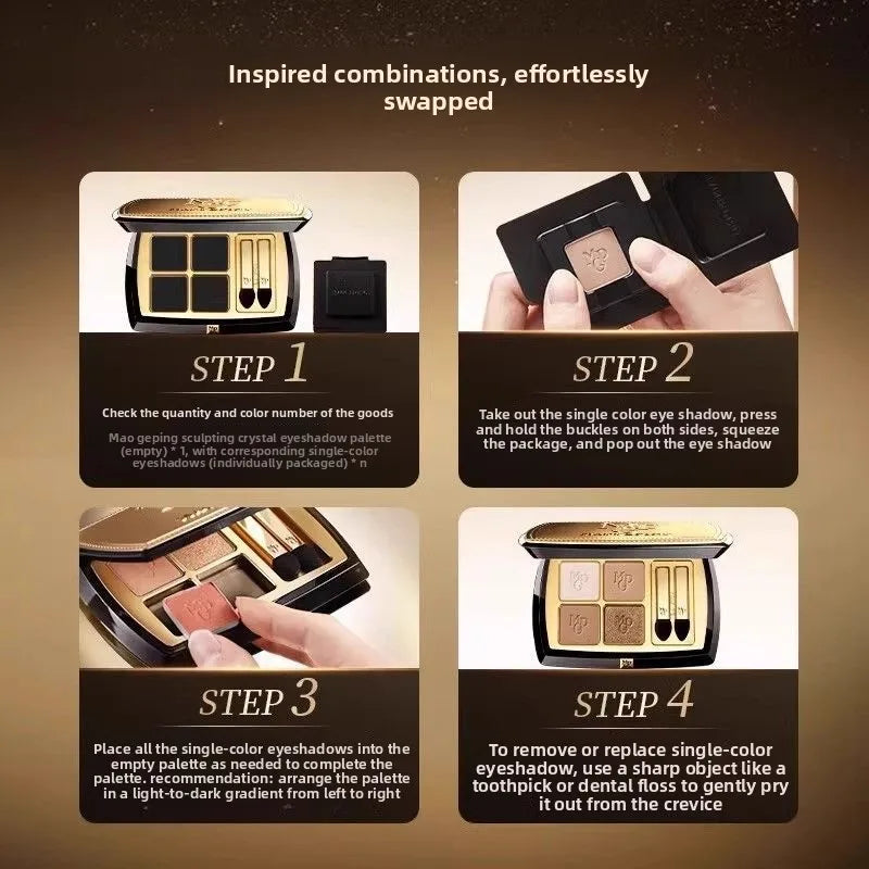 Vegan Eyeshadow Palette Matte & Shimmer Earth Tones Waterproof Long-Lasting Neutral Brown Eye Makeup with Brush