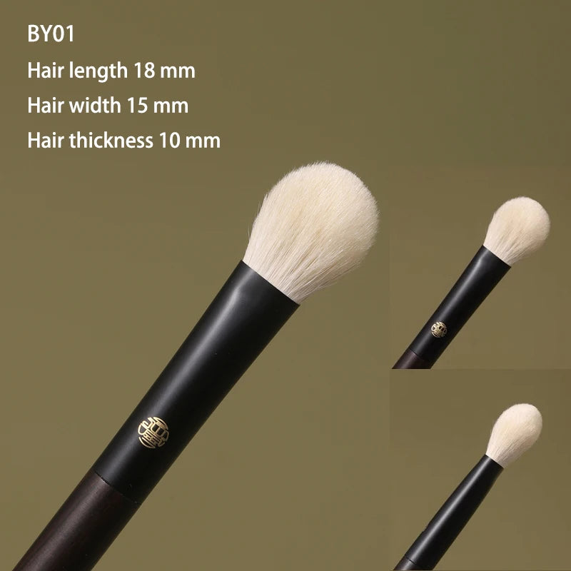 Professional Makeup Brushes Set - Soft White Lynx Hair Eye Shadow Blending & Contour Brushes