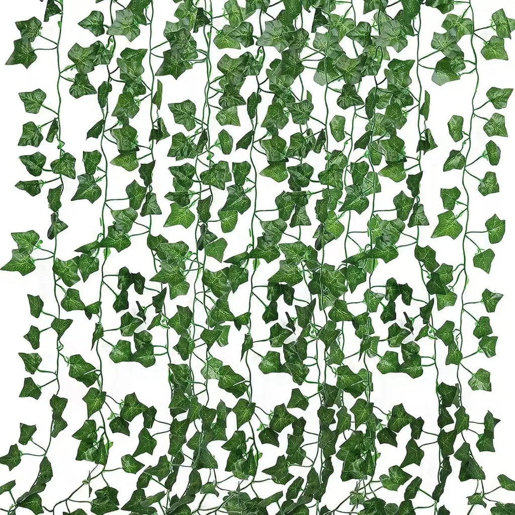 Artificial Green Leaf Vine with Lights - Outdoor Wall & Garden Decor, Fairy Vine for Weddings & Parties